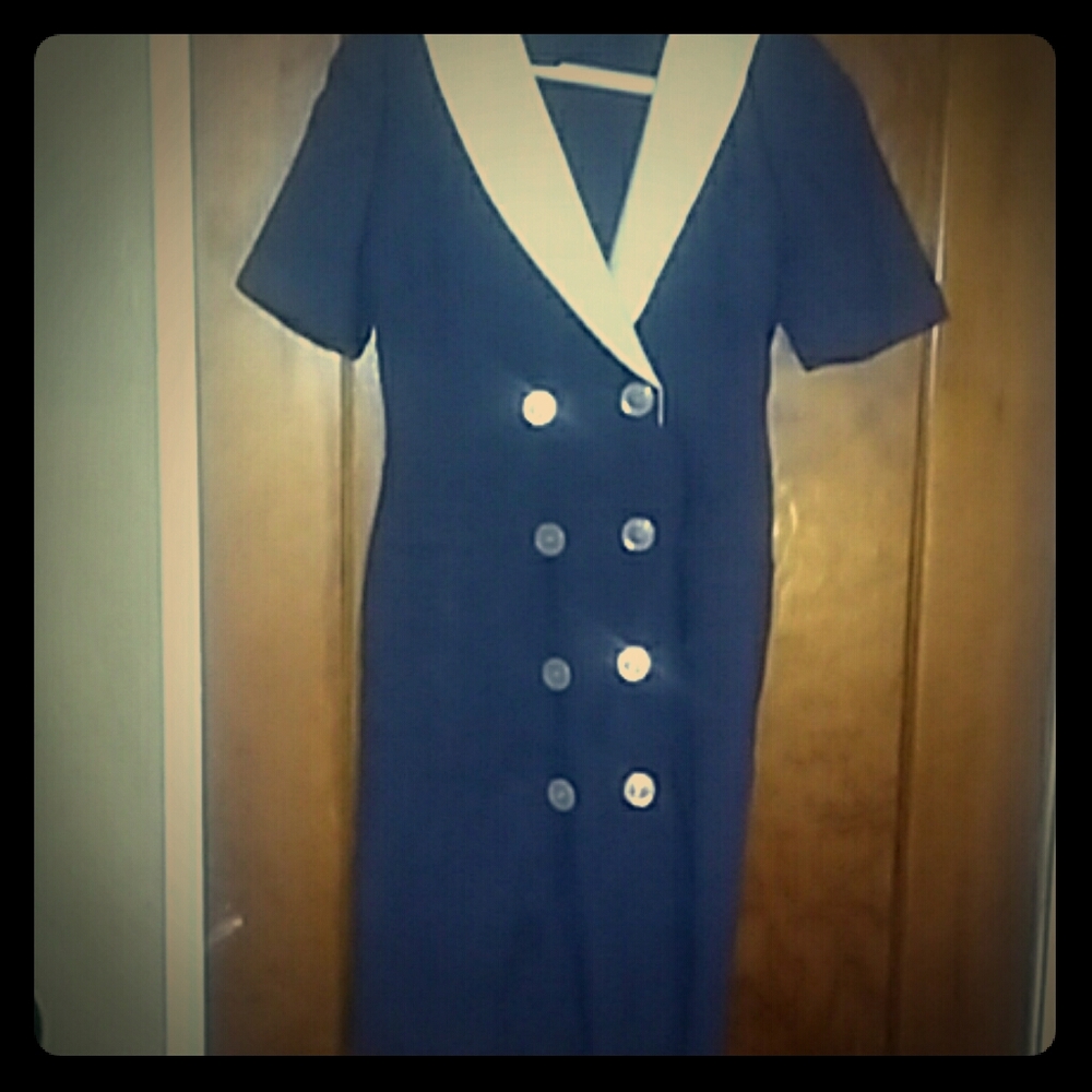 Vintage Geoffrey Craig petite button down dress